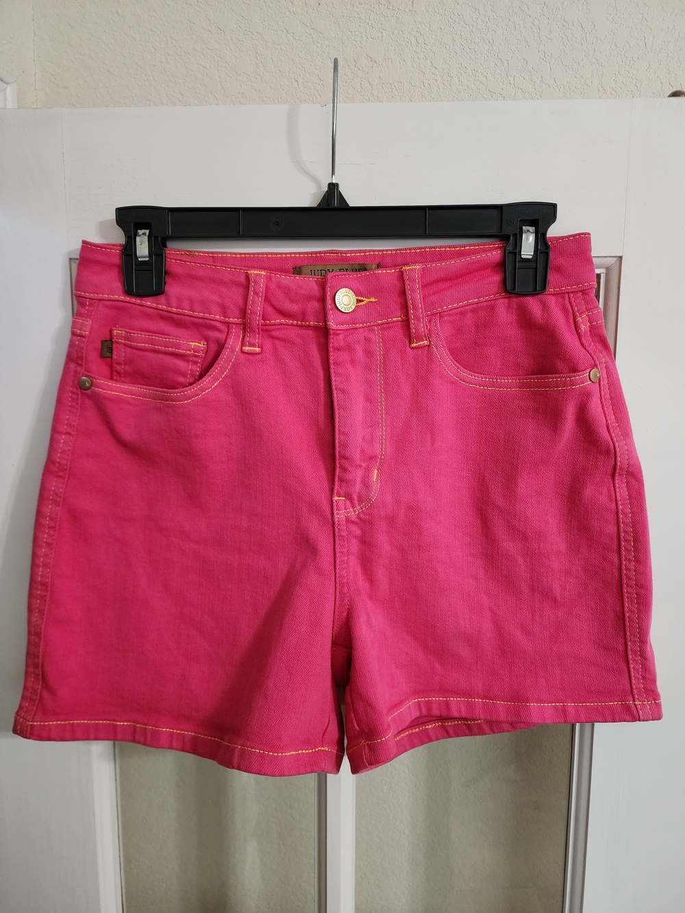 Judy Blue JB150266 Pink Garment Dyed High Rise Denim Shorts M